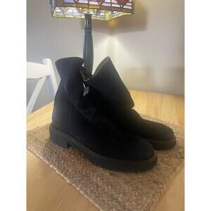 PAUL GREEN NOBU ZIP-UP BOOT BLACK NUBUCK SLOUCHY PLATFORM, S88